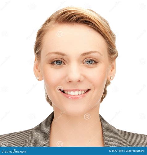 Happy Smiling Young Woman Face or Portrait Stock Photo - Image of attractive, isolated: 65771298