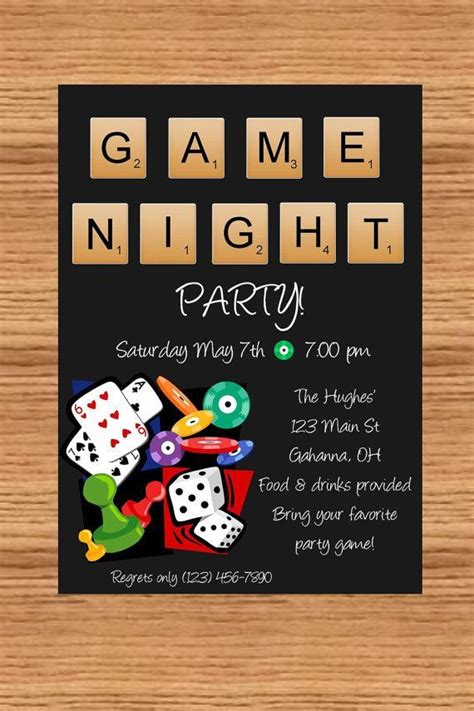 34 Unique Game Night Party Invitation Template Images | Game night parties, Game night ...