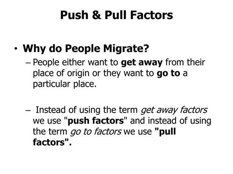 PPT - Push & Pull Factors PowerPoint Presentation, free download - ID ...