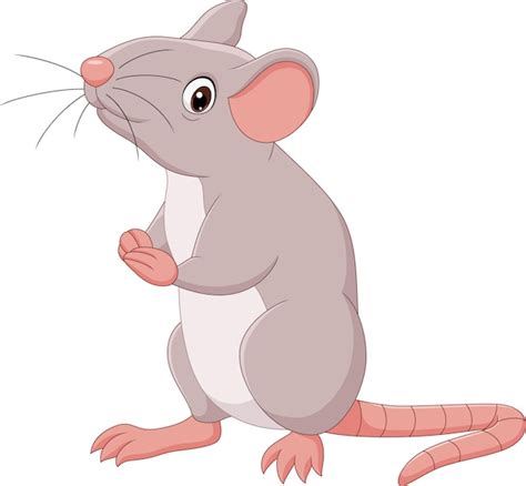 Free Vector | Cartoon mouse set. grey furry rodent little rat with pink ...