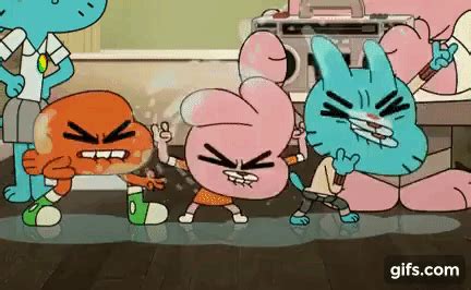 Darwin, Anais and Gumball headbanging