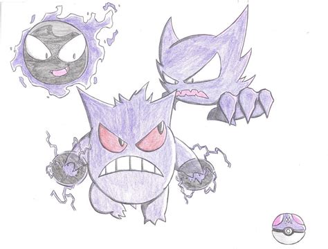 Gastly's Evolutions :colored: by shonathehedgehog on DeviantArt