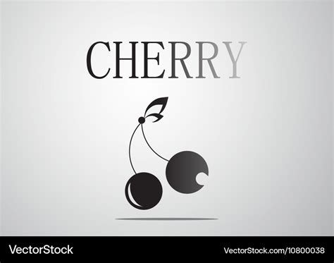 Black and white cherry logo Royalty Free Vector Image