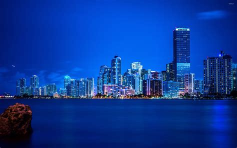 Miami night skyline wallpaper - World wallpapers - #26366