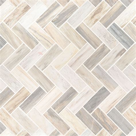 Angora Herringbone Pattern Polished Mosaic Wall Tile - Backsplash Tile USA