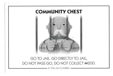 Amazon.com: Monopoly Community Chest Card - Go to Jail: Toys & Games