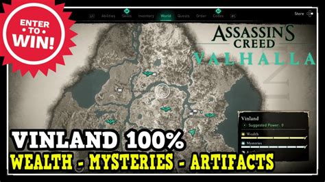 Assassin's Creed Valhalla Vinland All Collectibles (Wealth, Mysteries, Artifacts) - YouTube