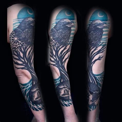 75 Tree Sleeve Tattoo Designs For Men - Ink Ideas With Branches | Tree sleeve tattoo, Tree ...