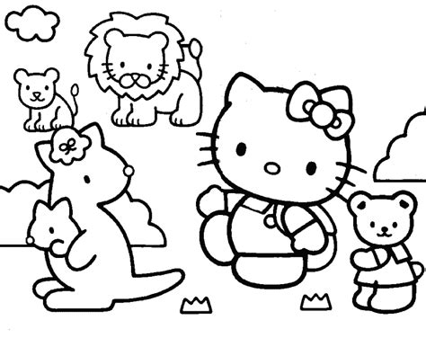 Hello Kitty and friends coloring page