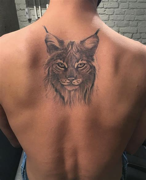 Lynx Cat Guys Back Tattoo