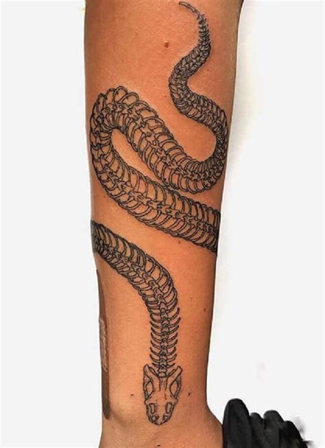 15 Snake Skeleton Tattoo Designs & Ideas - PetPress