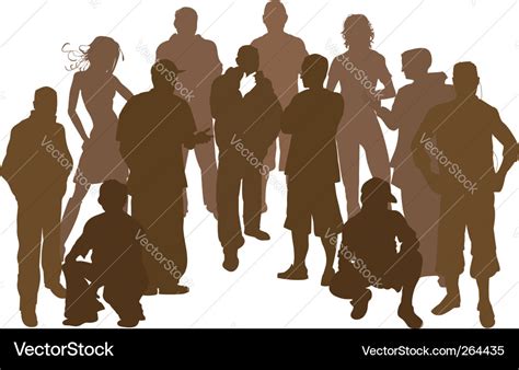 Group silhouette Royalty Free Vector Image - VectorStock