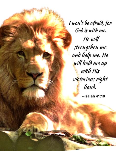 Bible Verse Affirmation-Isaiah 41:10. No Fear Lion | Etsy