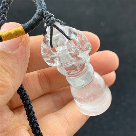 Natural Clear Quartz Crystal Amulet VAJRA Dorje Bell Pendant - Etsy