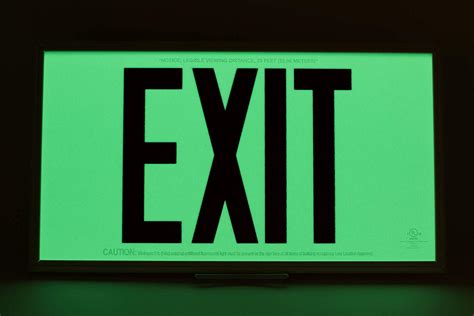 EXIT Sign. Red Lettering, 75 Feet, Double Sided with White Frame ...