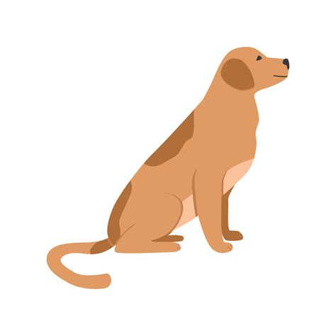 Dog side view vector. Sitting dog colour clip art. Cute dog icon. Cute ...