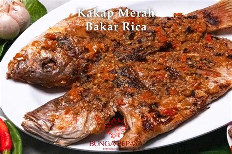 01 Ikan Kakap Merah Bakar Rica - Bunga Pepaya