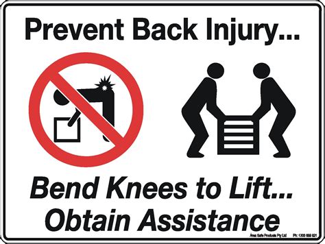 Prevent Back Injury Sign