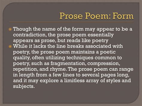 PPT - Prose Poem PowerPoint Presentation, free download - ID:2168009