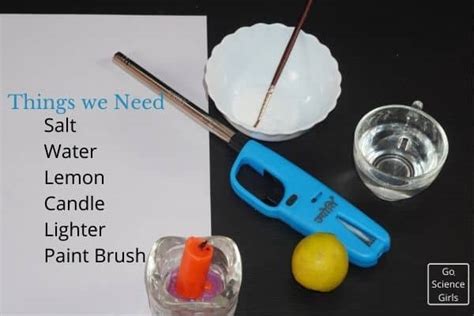 Invisible Ink Experiment (With Lemon Juice & Salt Solution) - Go Science Girls