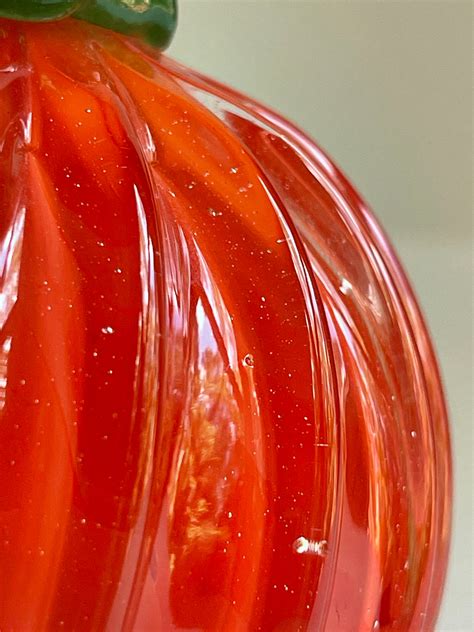 Vintage Hand Blown Pumpkin Art Glass Sculpture / Paper Weight - Etsy