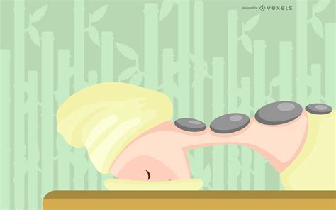 Spa Hot Stone Massage Vector Download