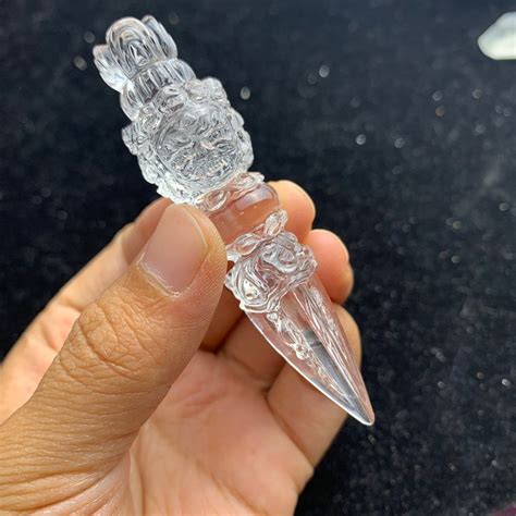 2.83 Clear Natural Quartz Crystal Amulet Carved Dorje Phurba Healing - Etsy