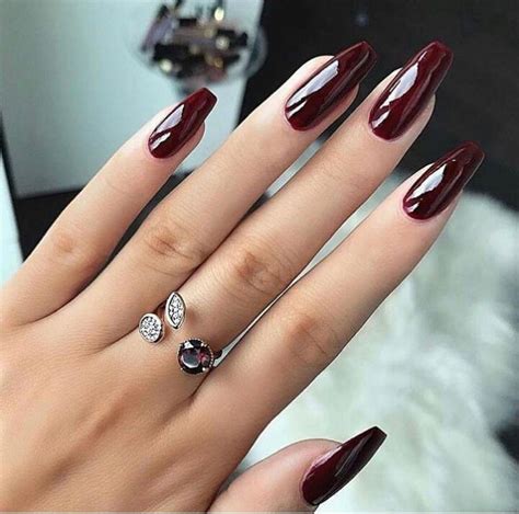 Burgundy Nails With Silver French Tips