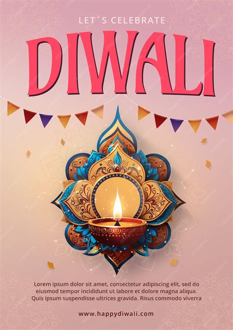 Premium PSD | Happy diwali template design poster flyer