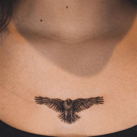 Eagle tattoo on the chest.