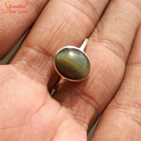 Natural Cat's Eye Stone Ring, Lehsunia Ring - Shraddha Shree Gems