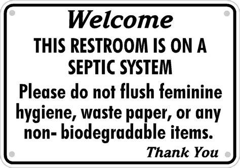 Septic System Tank Bathroom Sign Restroom Toilet Aluminum Varied Sizes ...