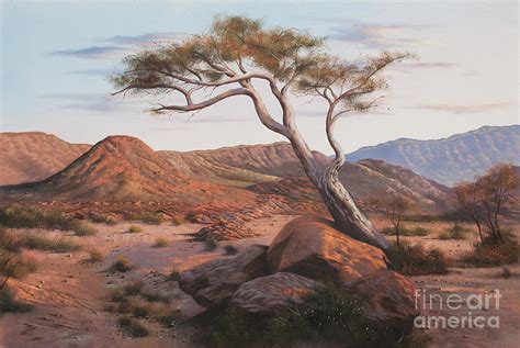 African Kalahari Desert Landscape Painting by Lucas De Wit - Pixels