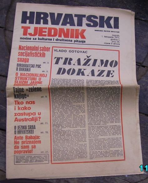 Hrvatski tjednik iz 1971 godine