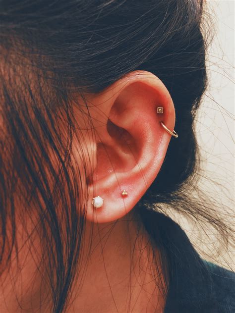 Double Helix | Double helix piercing, Double ear piercings, Ear piercings