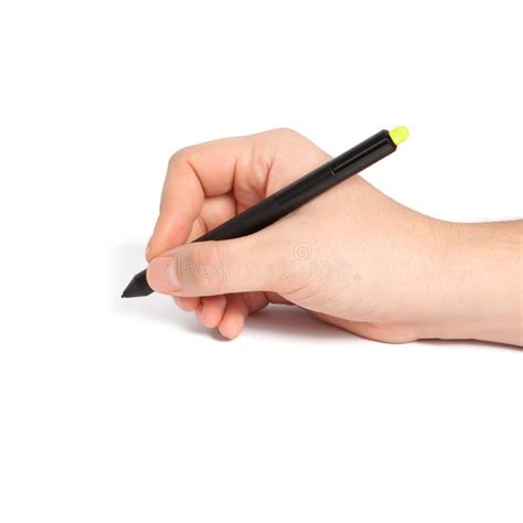 MAn's Hand Holding Black Pencil Stock Photo - Image of people, pencil: 14096376