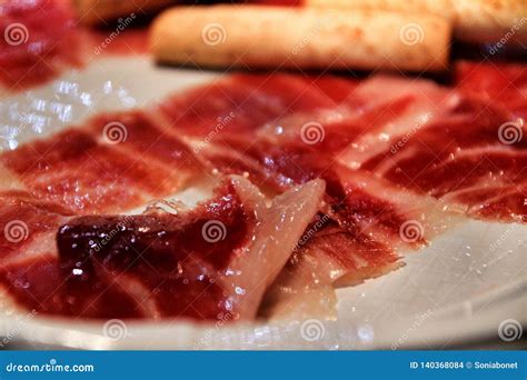 Iberian ham dish stock photo. Image of meal, cured, mediterranean - 140368084