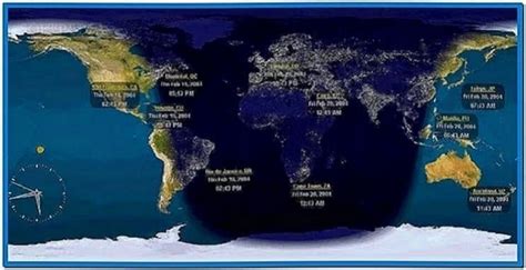 World Clock Screensaver Time Zones - Download-Screensavers.biz