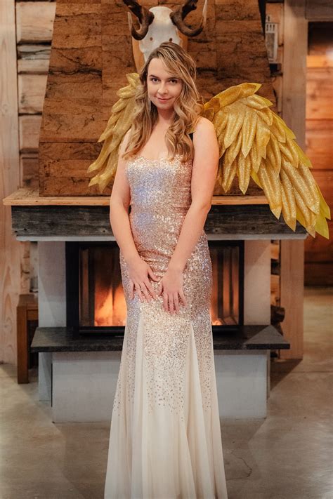 Gold Angel Wings Glitter Wings Costume Cosplay Costume - Etsy