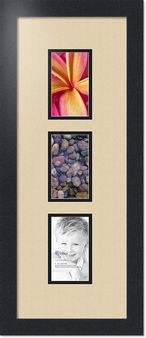 Amazon.com - ArtToFrames Collage Photo Frame Double Mat with 3 - 3x5 Openings and Satin Black ...