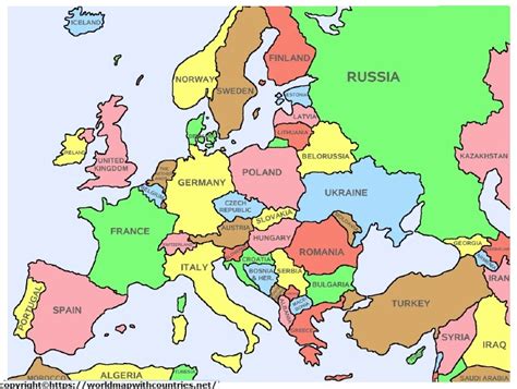 4 Free Labeled Europe Country Maps in PDF