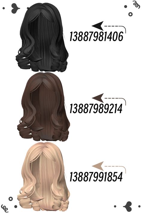 bloxburg/brookhaven/berry avenue/ etc. codes | Black hair roblox, Brown ...