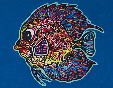 Colorful fish art/Original painting | Etsy