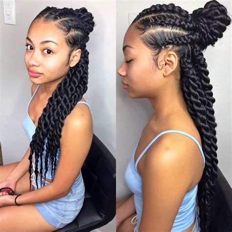 Fresh Half Up Half Down Hairstyles For Black Hair Braids For Hair Ideas - Stunning and Glamour ...