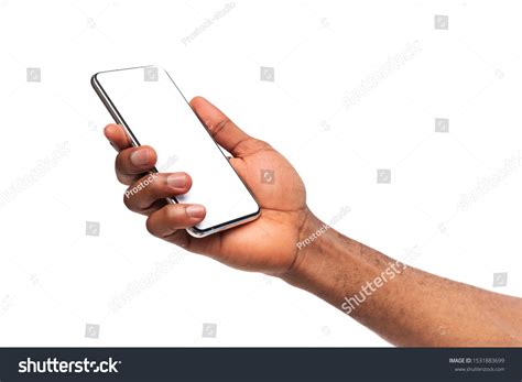 Black Male Hand Holding Modern Smartphone Stock Photo 1531883699 | Shutterstock