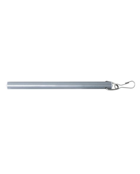 Round Aluminum Baton with Snap Hook (Metallic Light Grey)