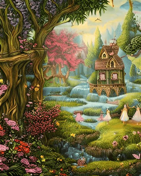 Intricately Beautiful Fairy Tale Landscape Painting · Creative Fabrica