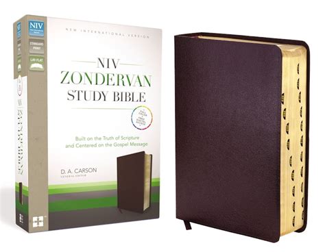 NIV Zondervan Study Bible, Bonded Leather, Burgundy, Indexed