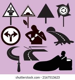 Set Traffic Signs Highway Illustrations Stock Vector (Royalty Free ...