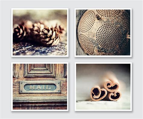 Rustic Kitchen Wall Art Set Rustic Kitchen Print or Canvas